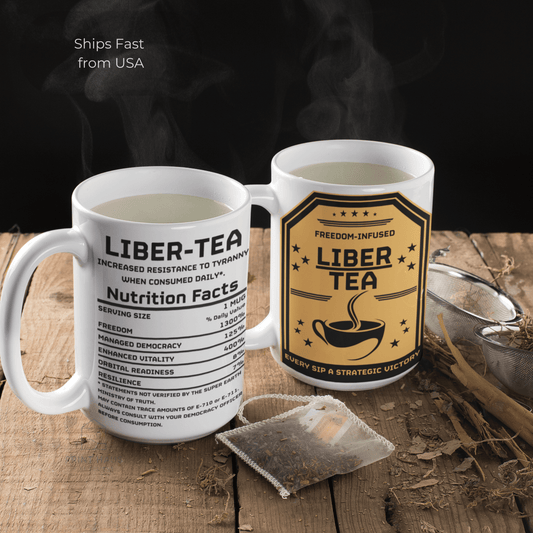 Liber-Tea Funny Mug | White Ceramic Coffee Cup