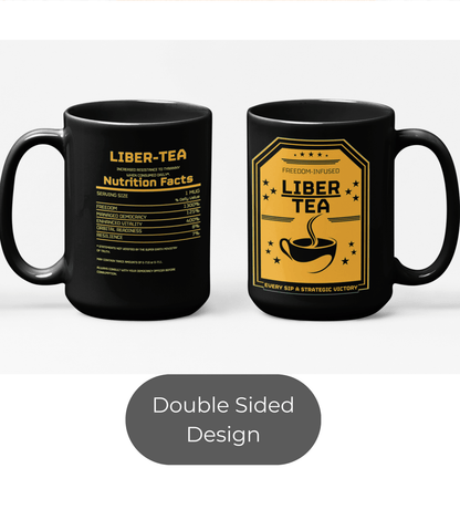 Liber-Tea Funny Mug | Black Ceramic Coffee Cup
