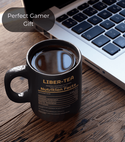 Liber-Tea Funny Mug | Black Ceramic Coffee Cup
