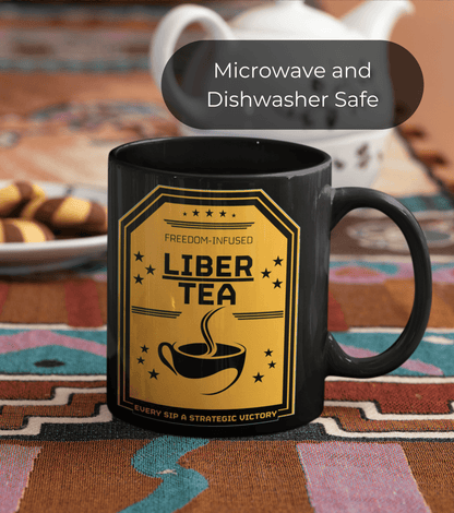 Liber-Tea Funny Mug | Black Ceramic Coffee Cup